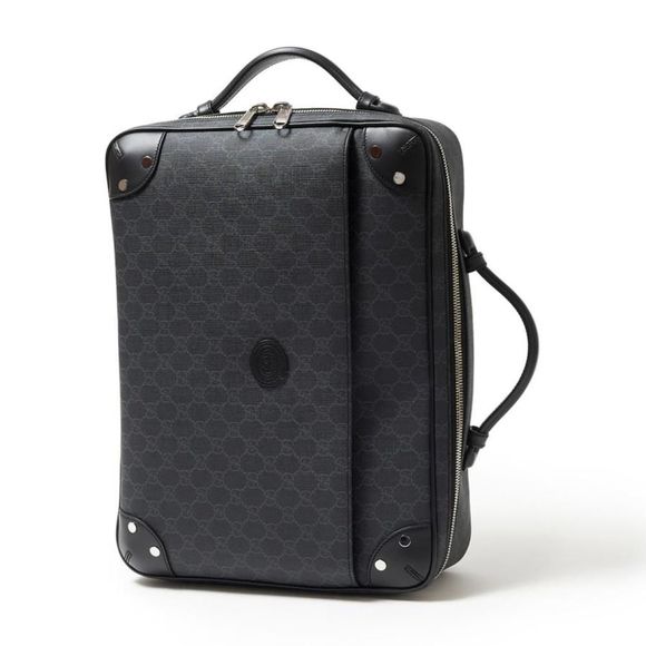 Gucci Briefcase GG Supreme Backpack Black - Picture 1 of 9